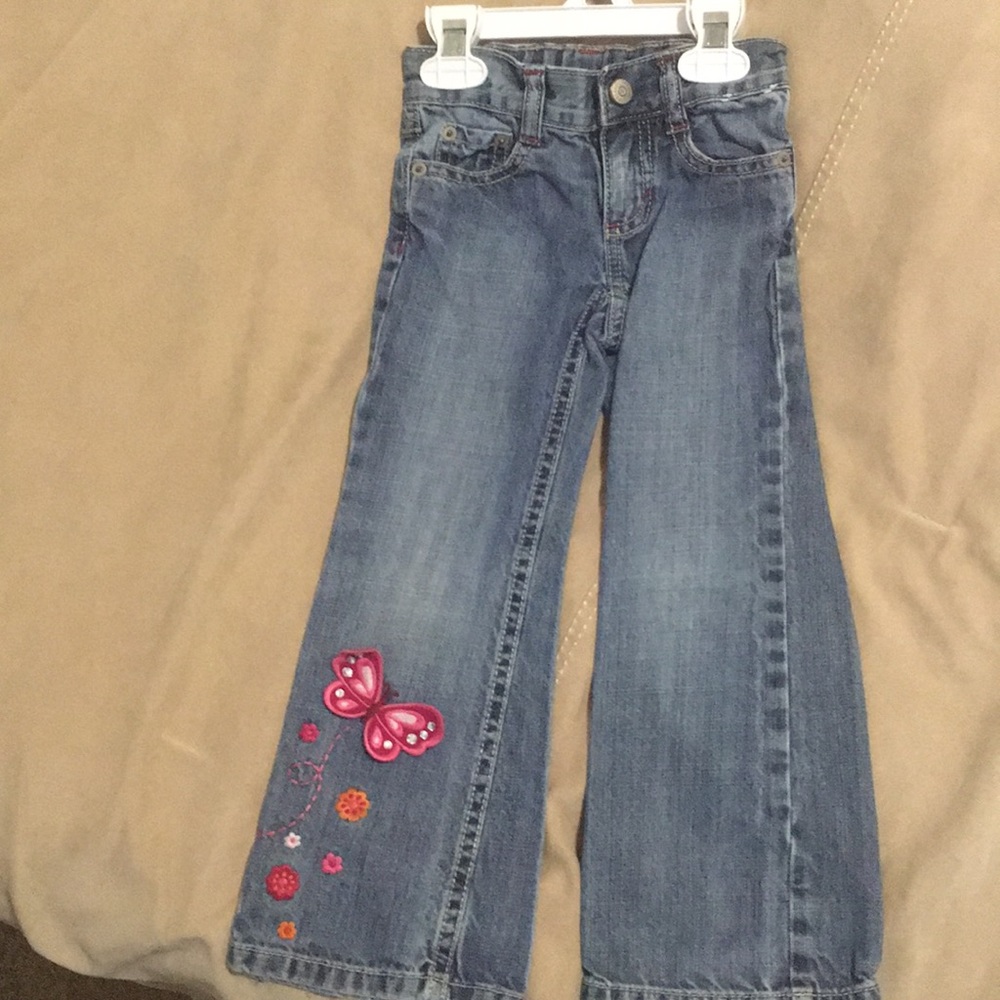 Gymboree jeans with butterflies on bottom